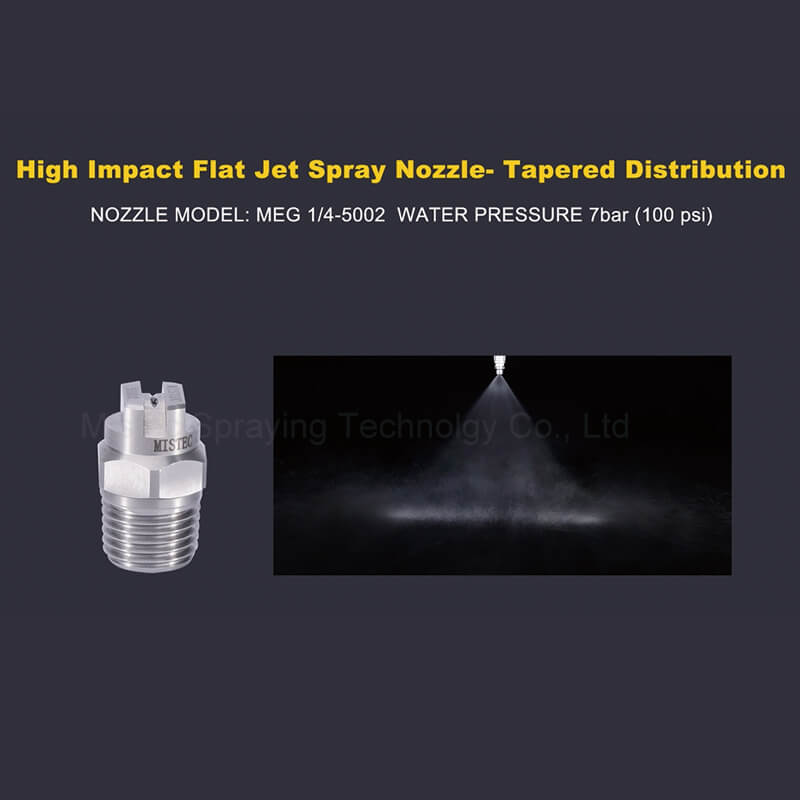 High impact flat fan spray nozz