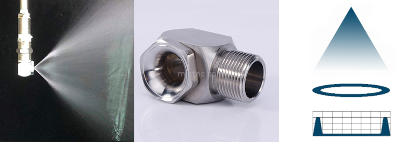 Wide Angle corner hollow cone nozzle