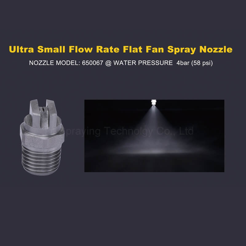 65 degree spray angle extra small flat fan spray nozzle