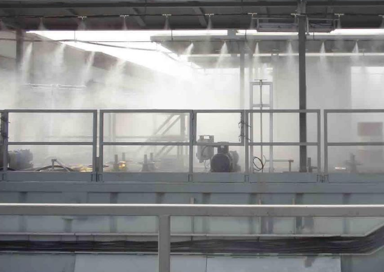 Humidification of mist spray system in printing industry