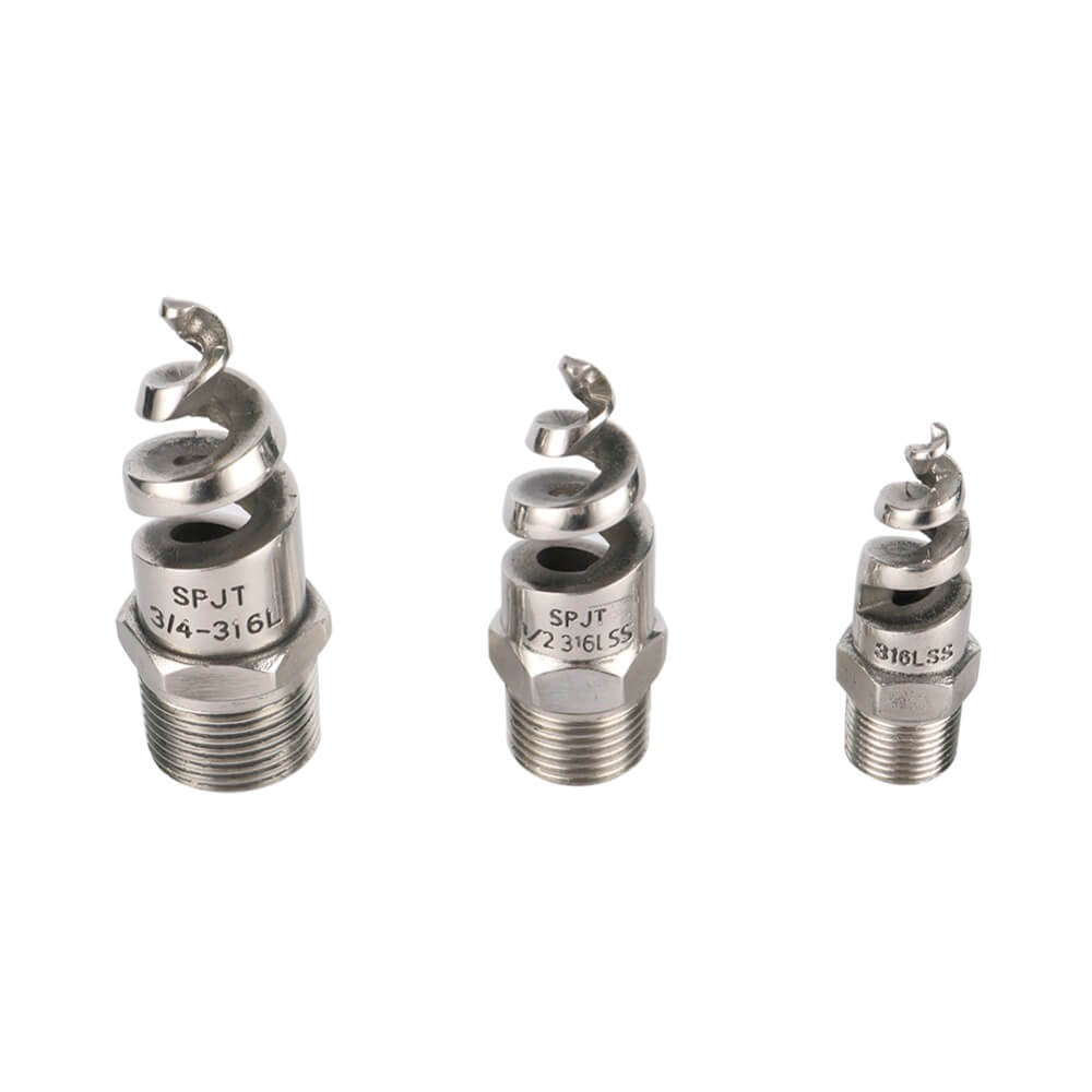 Spiral full cone spray nozzles