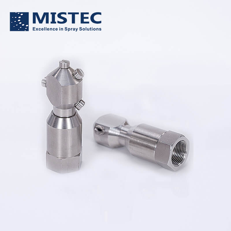 Rotary tank washing nozzle spray head